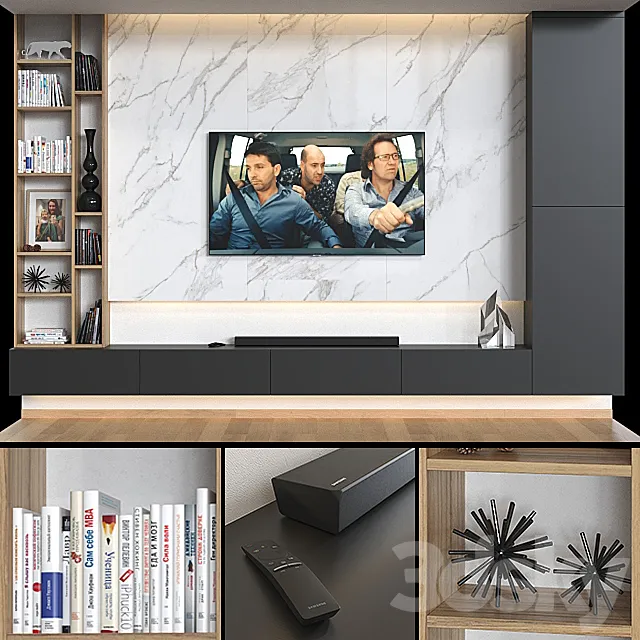 TV wall 005. 3DModel