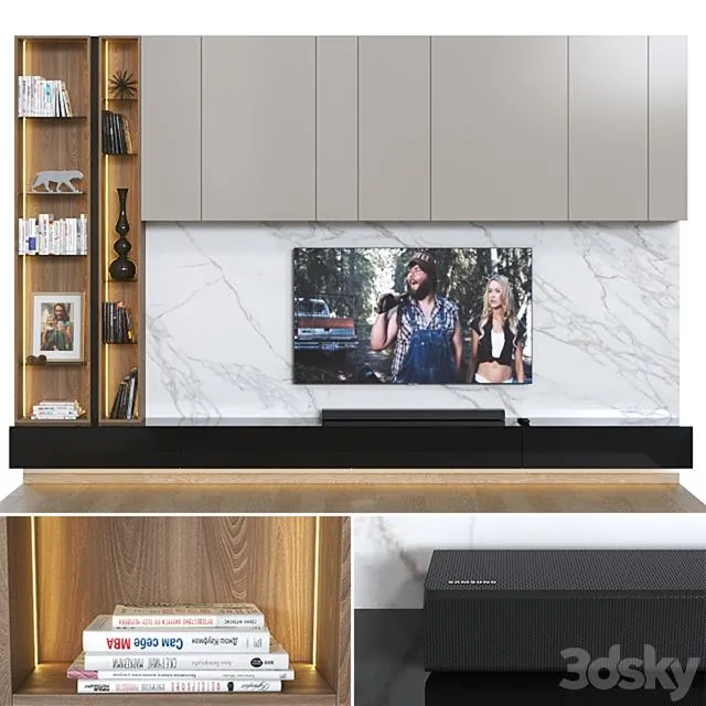 TV wall 009 3D Model