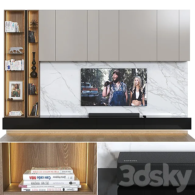 TV wall 009. 3D Model