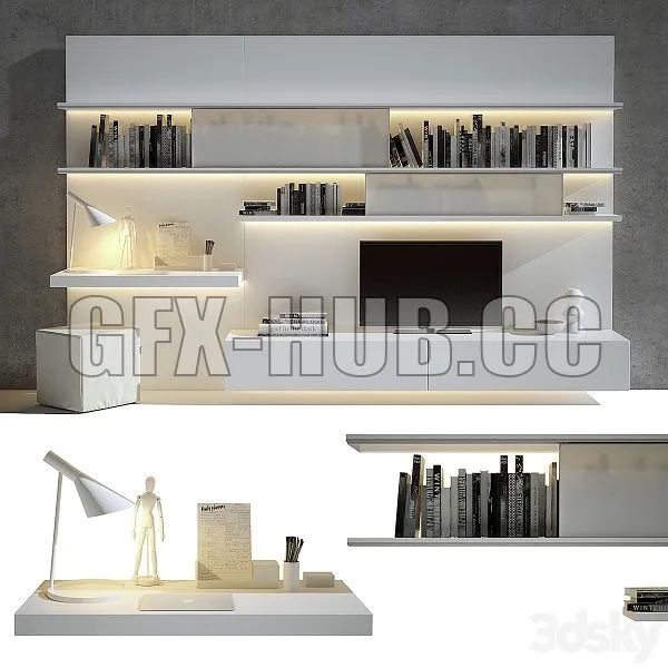 TV Wall 01 3D Model