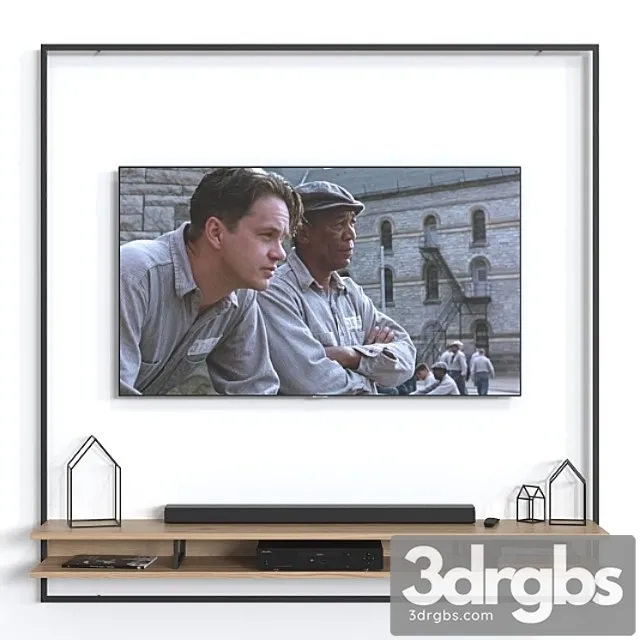 Tv wall 011. 2 3D Model Free