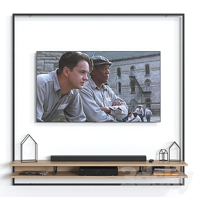 TV wall 011. 3D Model