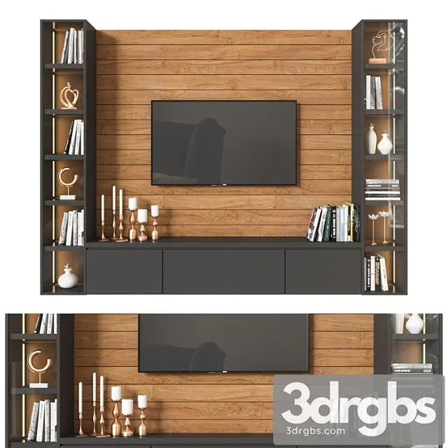 TV Wall 02 16 3D Model Free