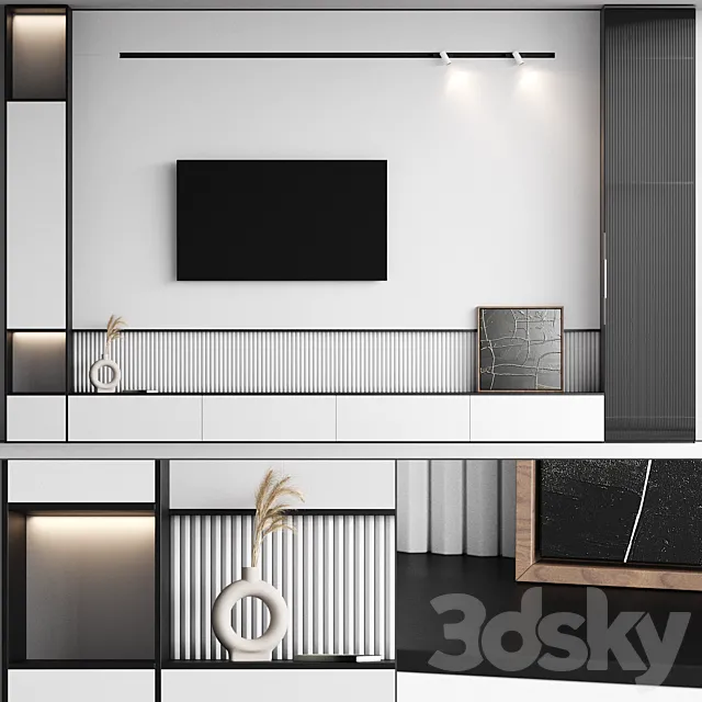 TV wall 03 3DModel