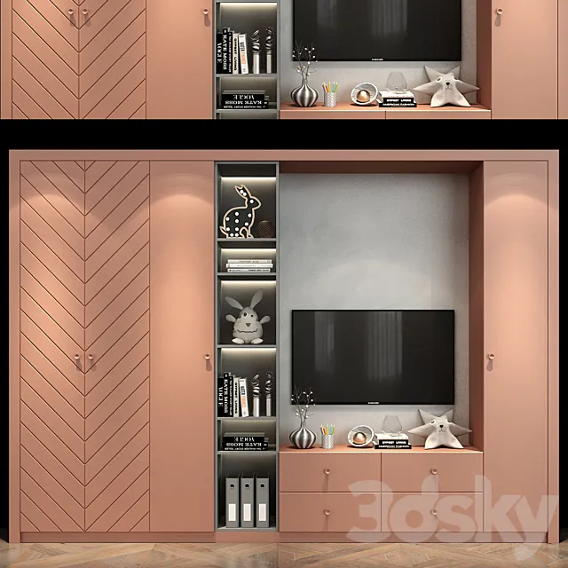 TV Wall 0334 3DModel