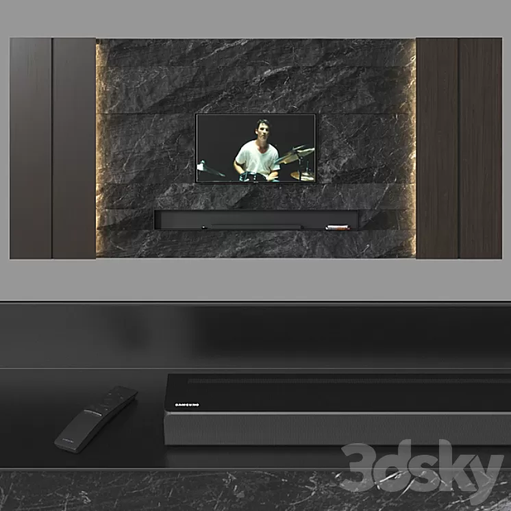 TV wall 034. 3D Model