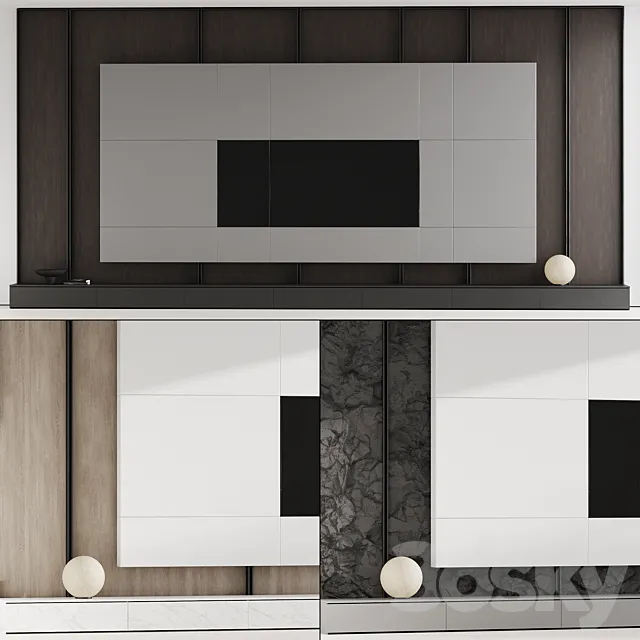 TV wall 08 3D Model