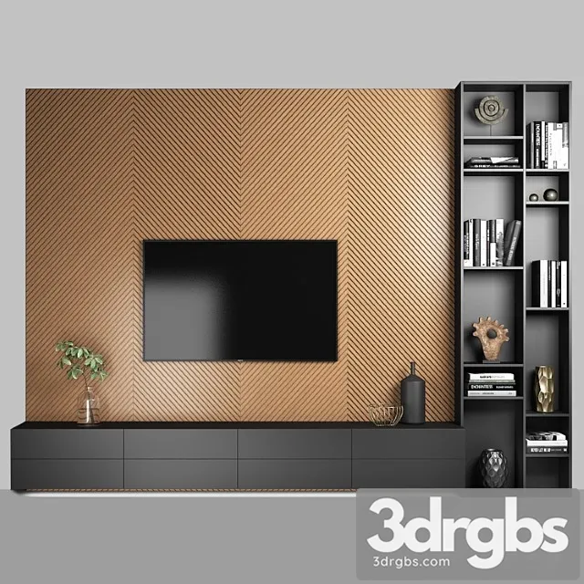 TV Wall 1 3 3D Model Free
