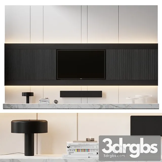 TV Wall 1 38 3D Model Free