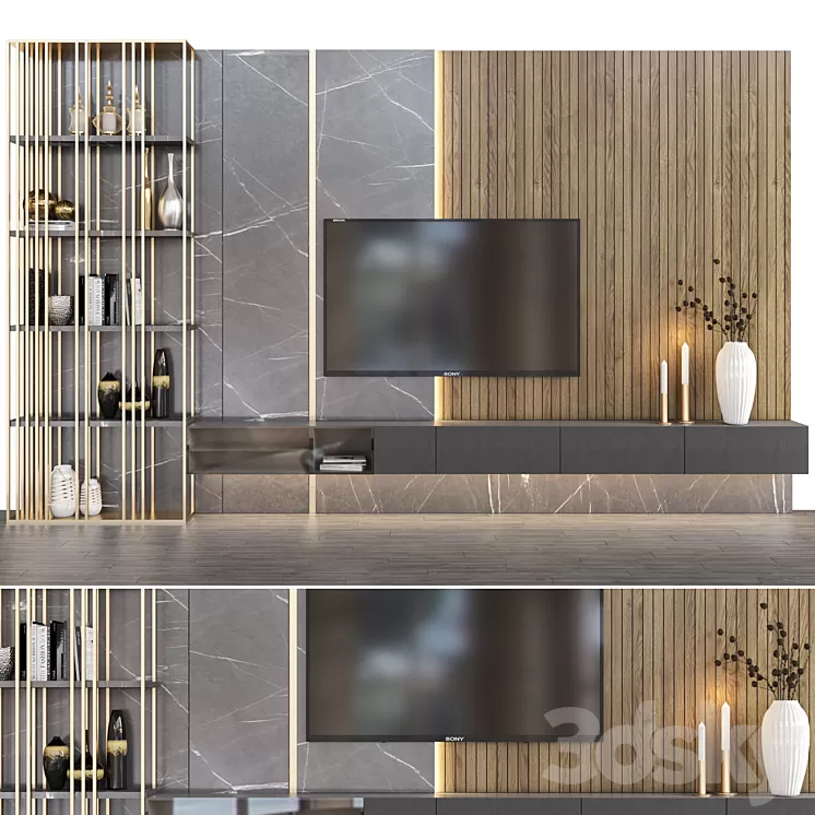 tv wall 10 3D Model