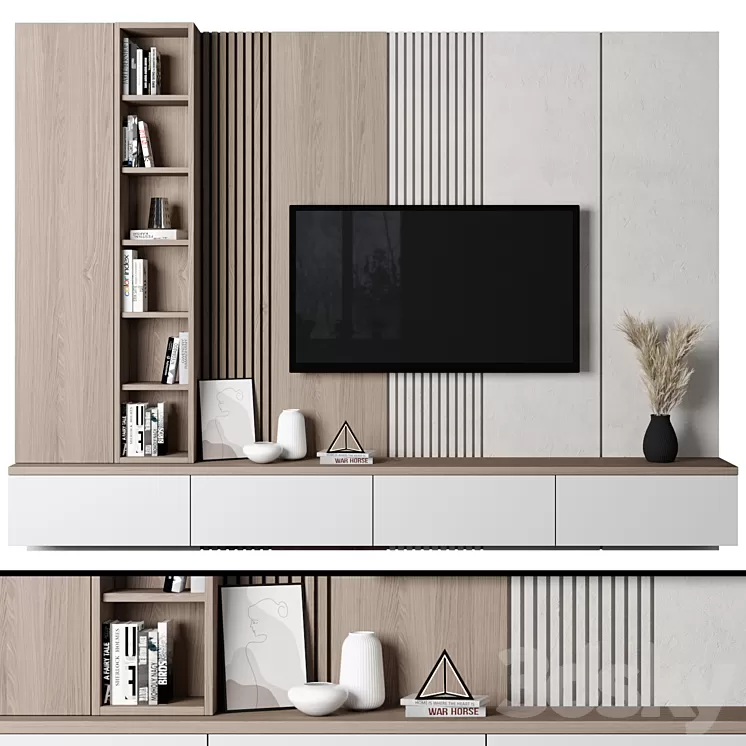 TV Wall 104 3D Model Free