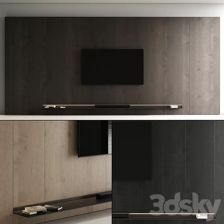 TV wall 11 3D Model Free