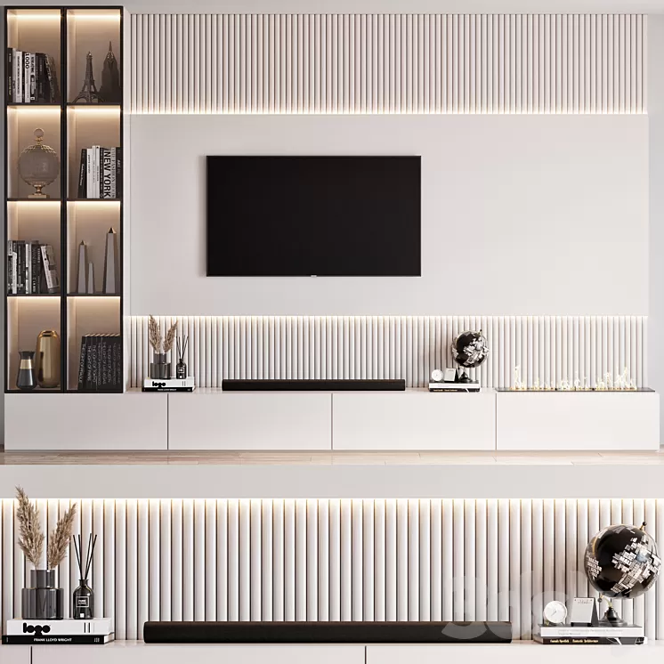 TV Wall 12 3D Model Free