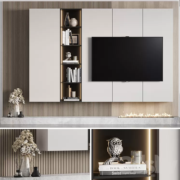 Tv wall 13 3D Model Free