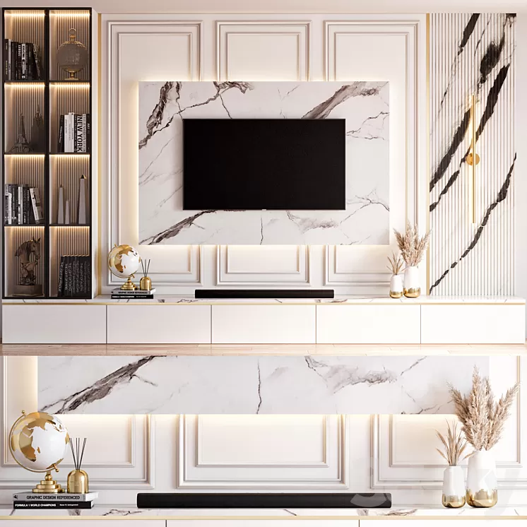 TV Wall 13 3D Model Free