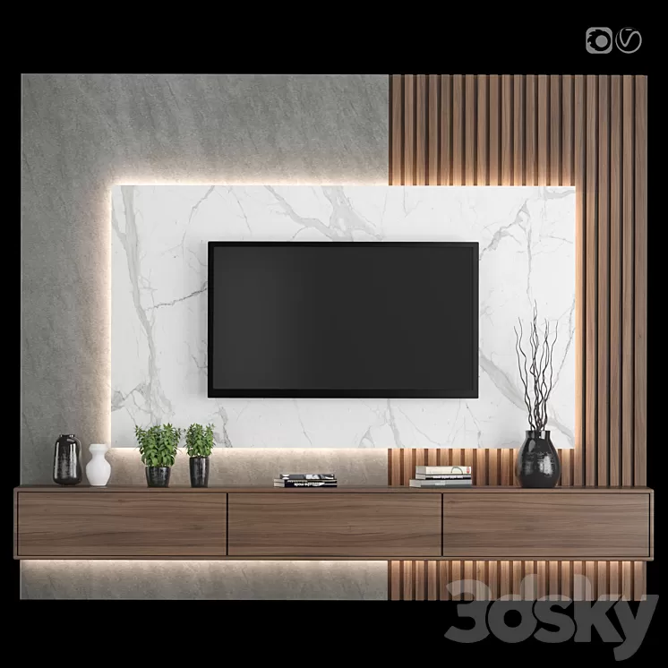 TV Wall 13 3D Model