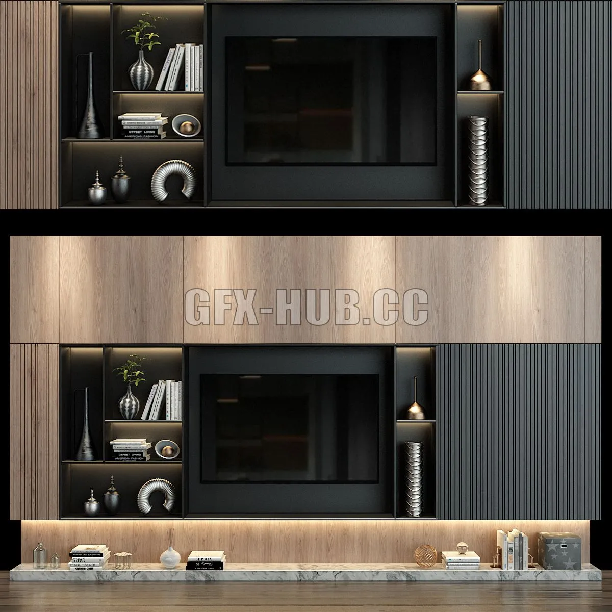 TV Wall 163 3D Model