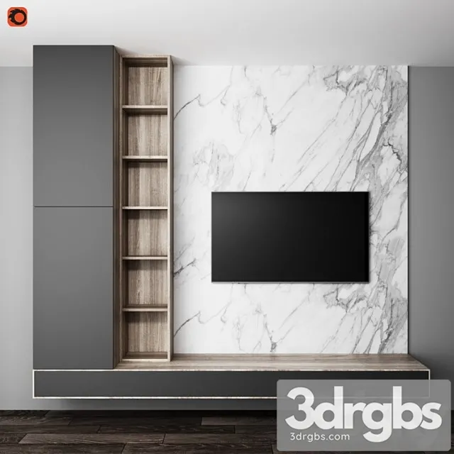 TV Wall 2 3D Model Free