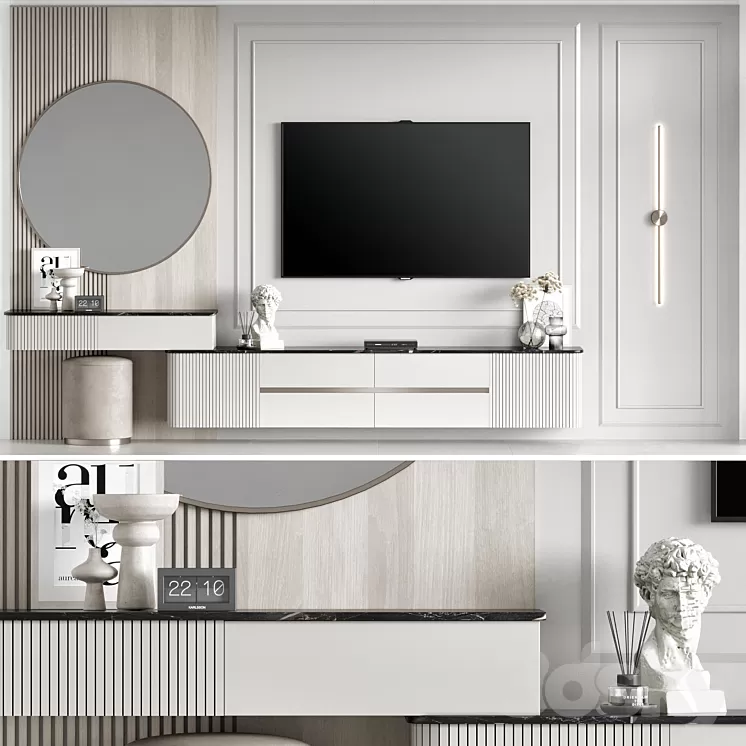 Tv wall 22 3D Model Free