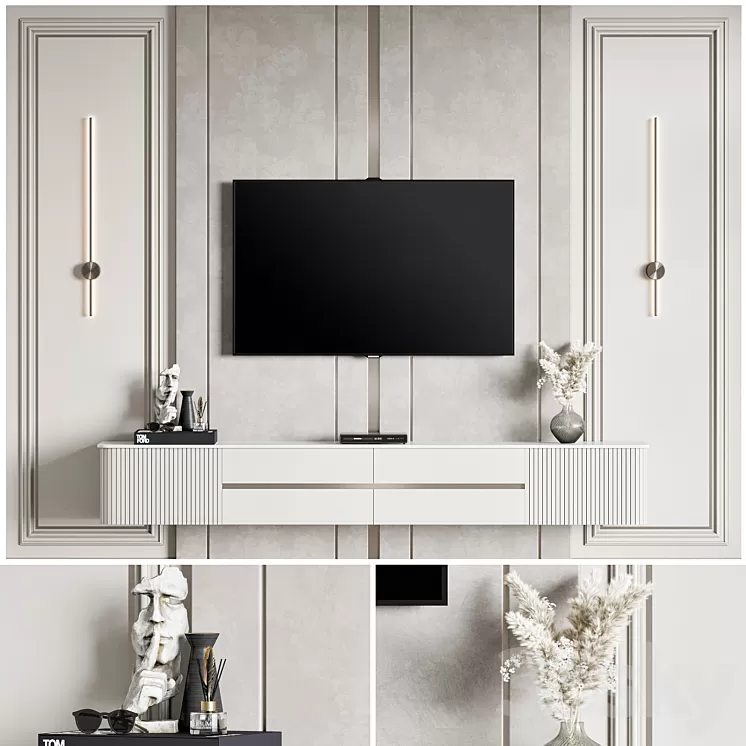 Tv wall 23 3D Model Free