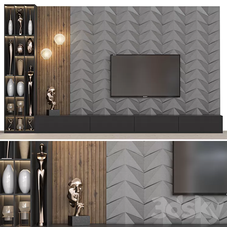 Tv Wall 25 3D Model Free