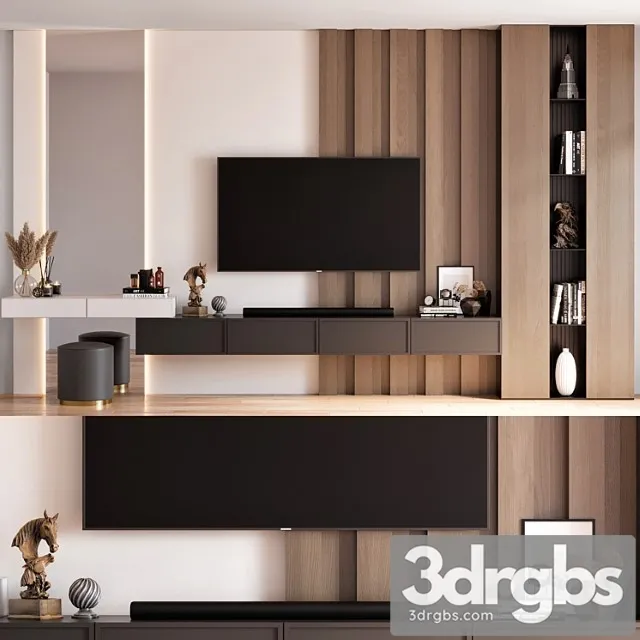 TV Wall 25 4 3D Model Free