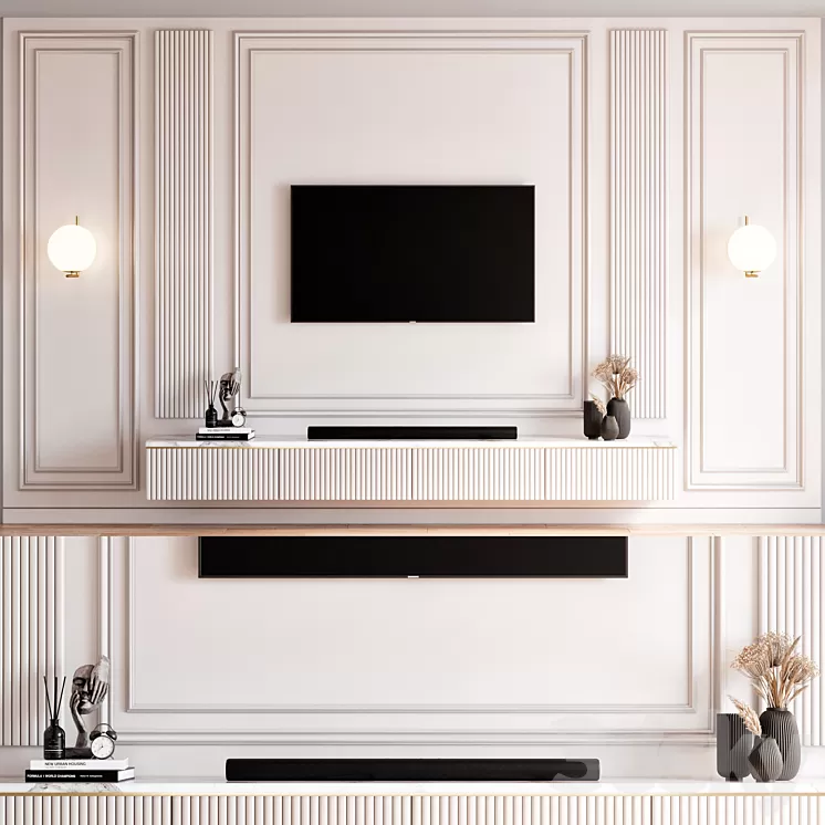 TV Wall 26 3D Model Free Download