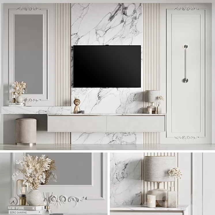 TV Wall 26 3D Model Free