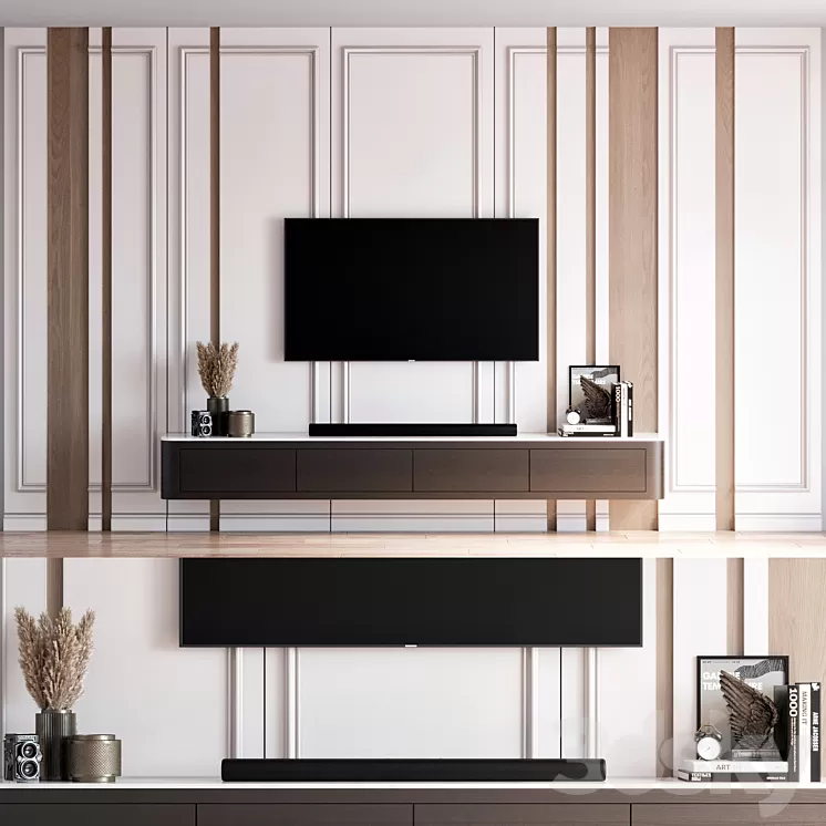 TV Wall 27 3D Model Free