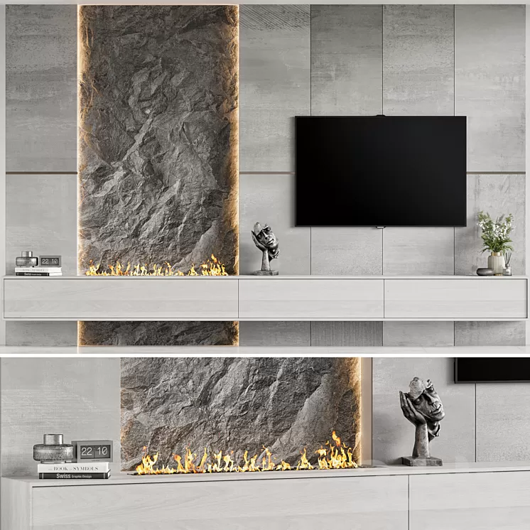TV Wall 28 3D Model Free