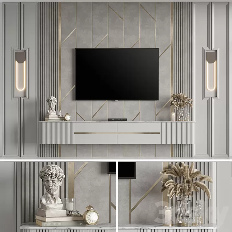 TV Wall 32 3D Model Free