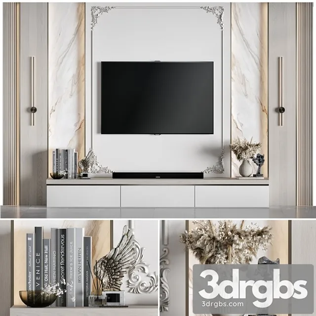 TV Wall 33 3D Model Free
