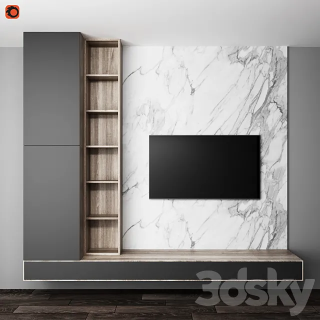 TV wall 3D Model