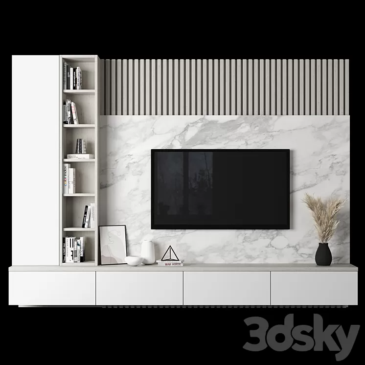 TV Wall 91 3D Model Free