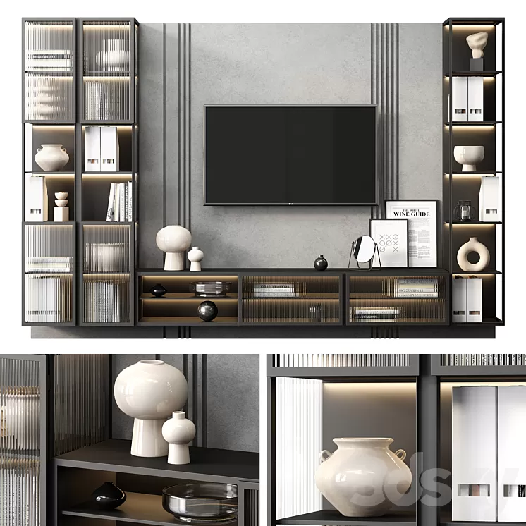 TV wall BLACK 3D Model