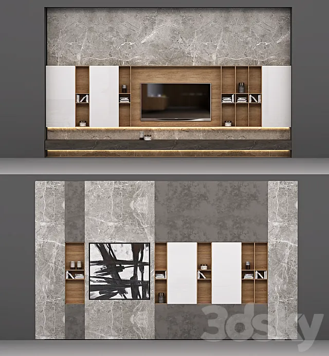 tv wall custom made 3D Model