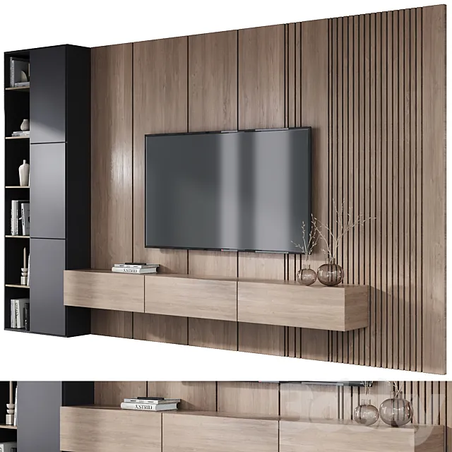 TV wall decor set4 3D Model