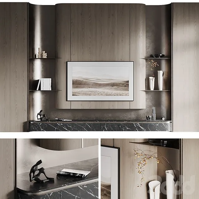 TV wall Glowe 3D Model