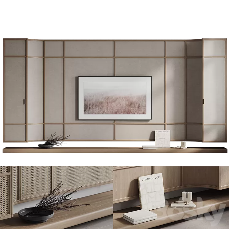 TV wall Kushi 3D Model Free