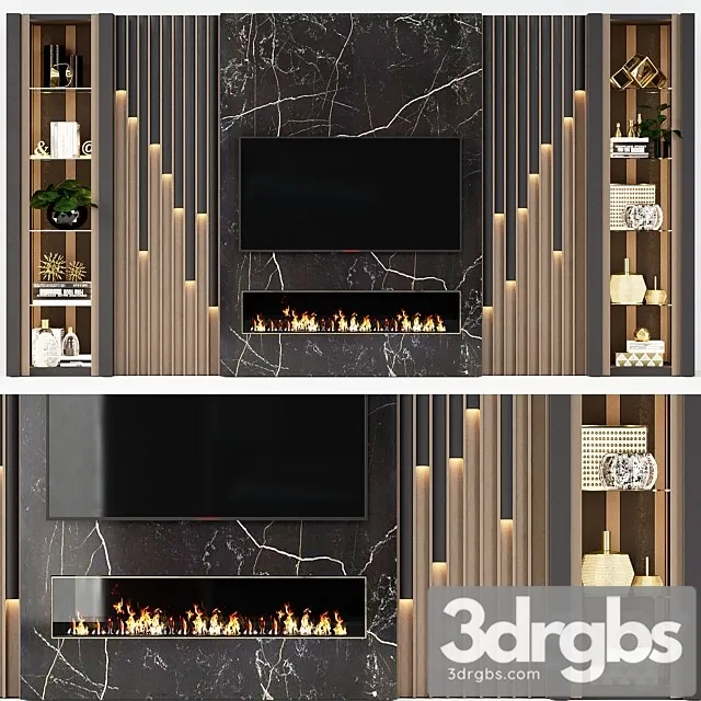 TV Wall Modern 1 3D Model Free