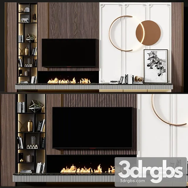 TV Wall Modern 3D Model Free