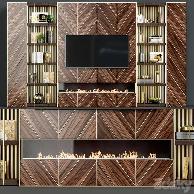 TV wall modern 44 3D Model