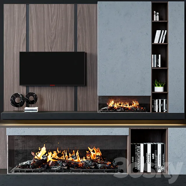 TV wall modern 46 3D Model