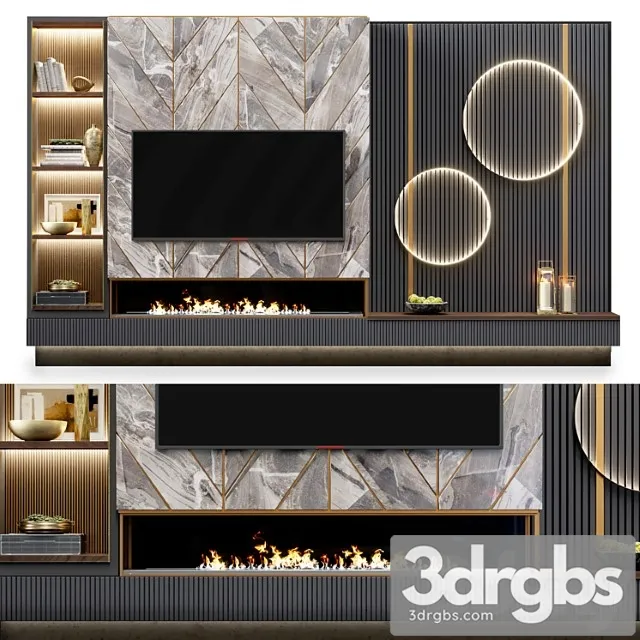 TV Wall Modern 50 3D Model Free