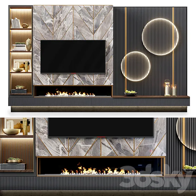 TV wall modern 50 3D Model