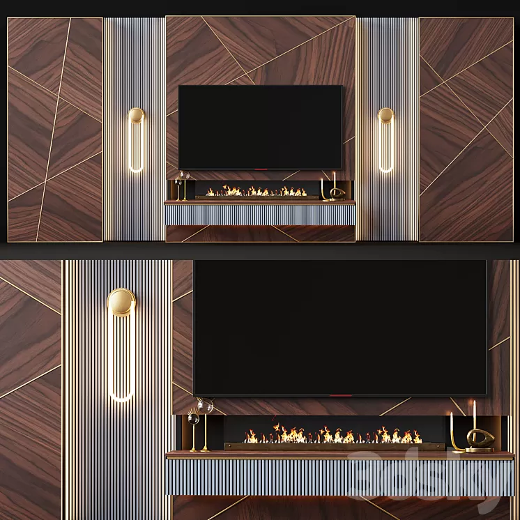 TV wall modern 61 3D Model