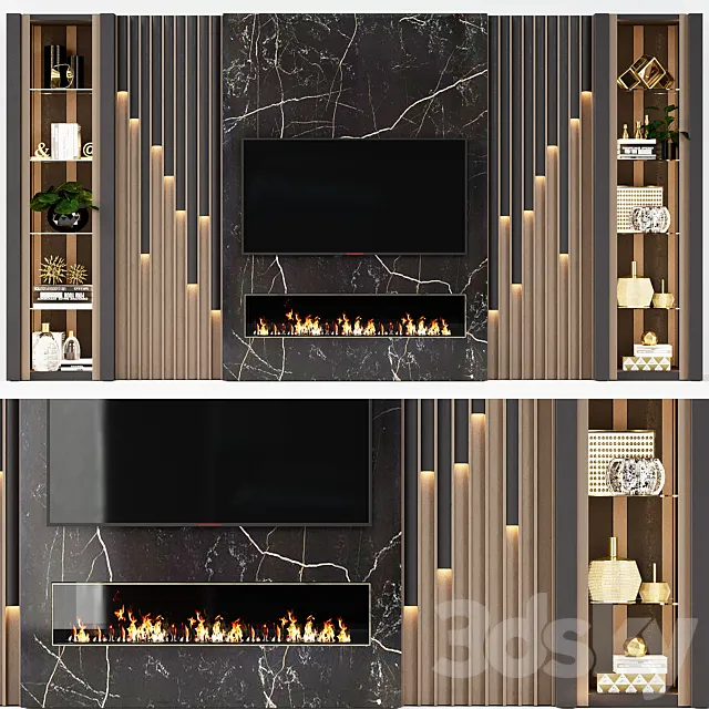 TV wall modern 65 3D Model