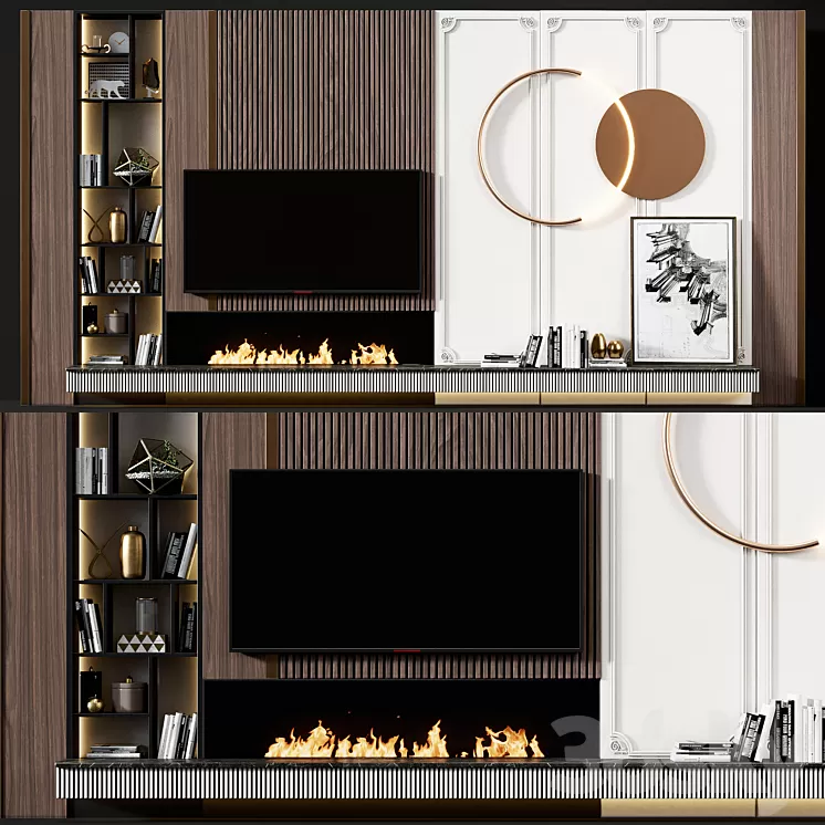 TV wall modern 78 3D Model Free