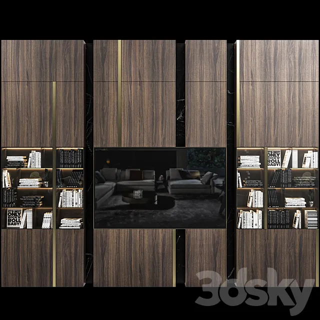 Tv wall set 08 3DModel