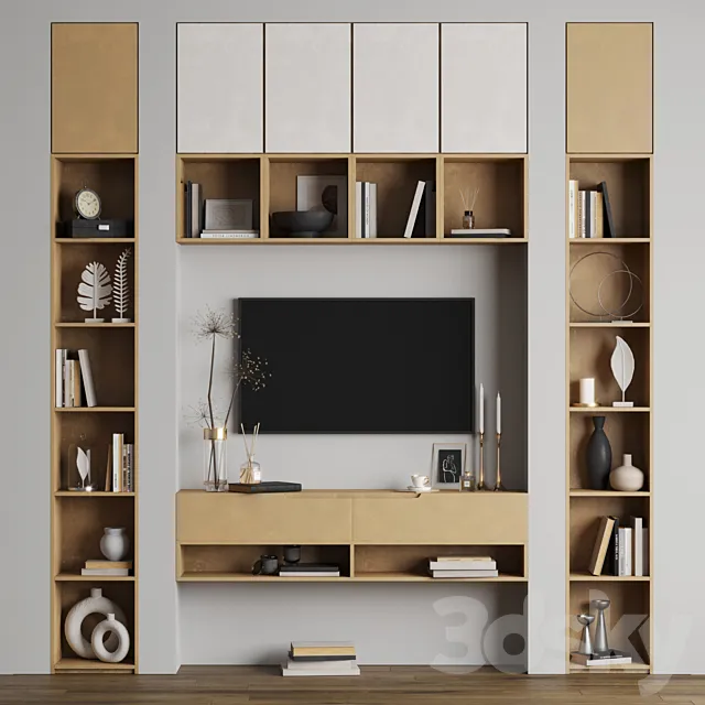 TV wall set 1 3DModel
